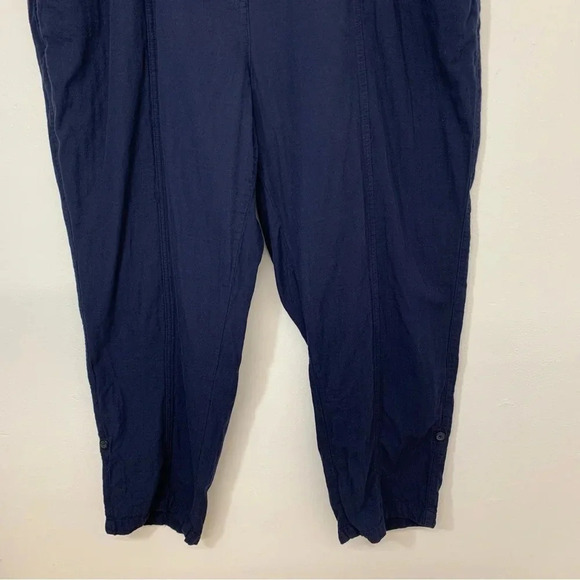 J Jill Pants Woman Sz  22 Blue  Pockets Front Zip   Elastic High Waist - Picture 3 of 13